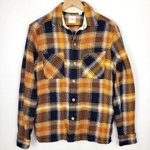 ROWM Plaid Flannel Shacket Shirt Jacket Women's S Button Up Layering Workwear